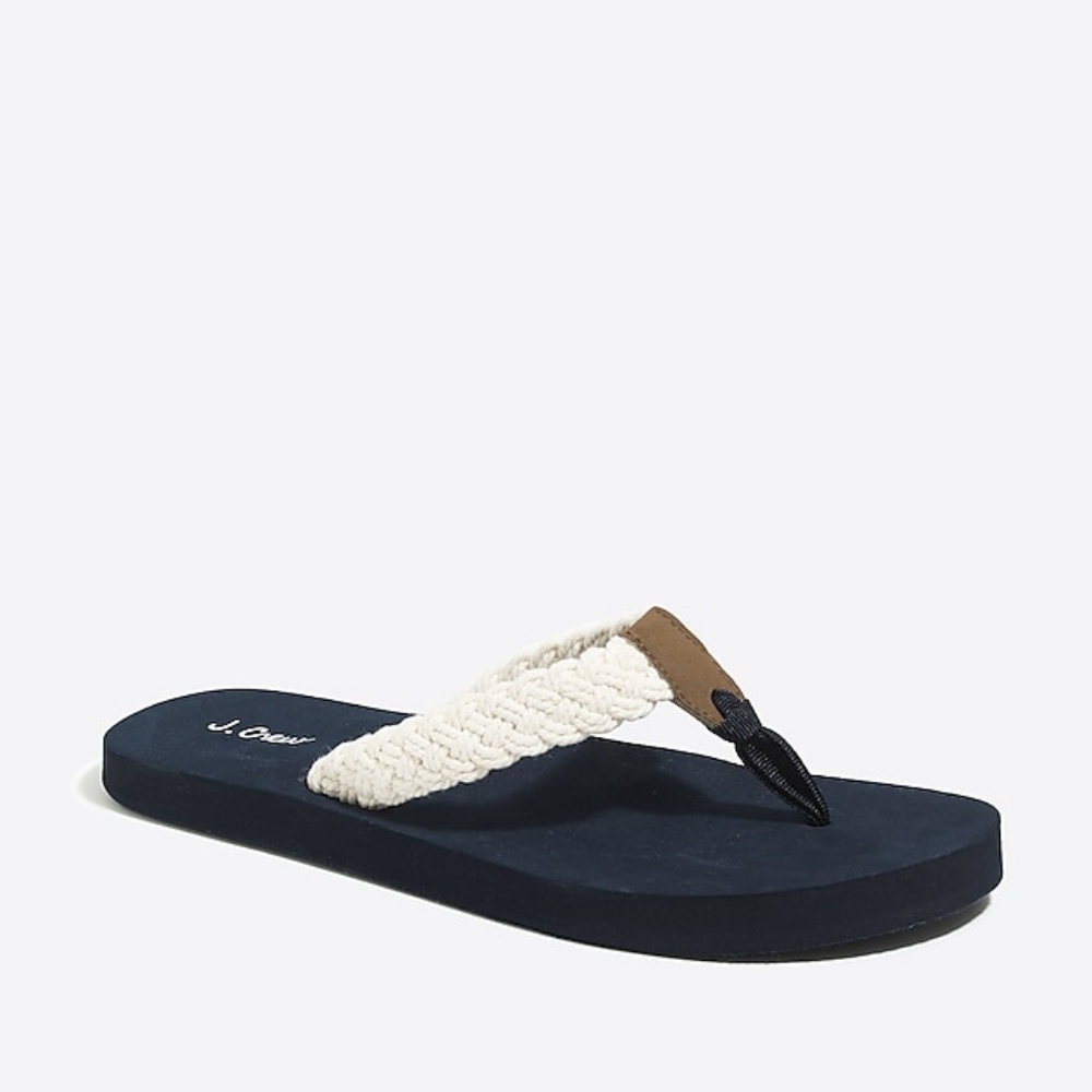 J. Crew Braided Cotton Flip-Flops New with Tags